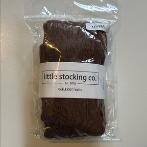 Little Stocking Co. Brown Cable Knit Tights